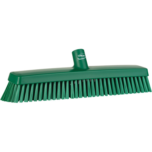 Push Broom Head, Fine/Stiff Bristles, 16-1/2", Polyester/Polypropylene, Green Equipment World