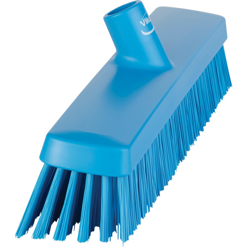 Push Broom Head, Fine/Stiff Bristles, 16-1/2", Polyester/Polypropylene, Blue Equipment World