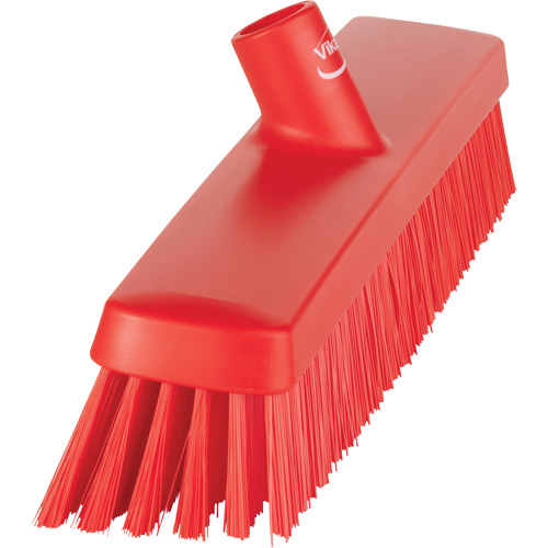 Push Broom Head, Fine/Stiff Bristles, 16-1/2", Polyester/Polypropylene, Red Equipment World