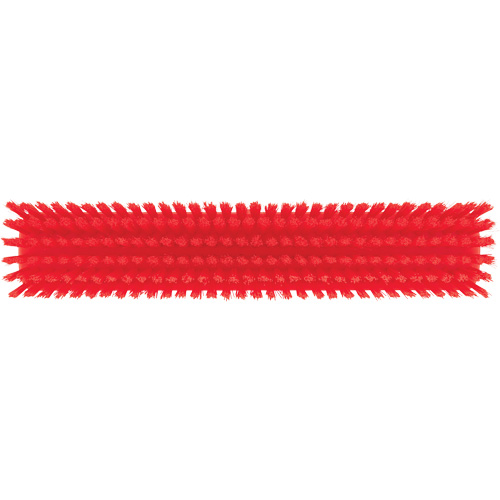 Push Broom Head, Fine/Stiff Bristles, 16-1/2", Polyester/Polypropylene, Red Equipment World