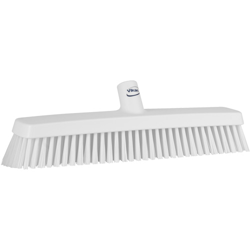 Push Broom Head, Fine/Stiff Bristles, 16-1/2", Polyester/Polypropylene, White Equipment World