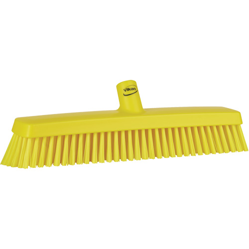 Push Broom Head, Fine/Stiff Bristles, 16-1/2", Polyester/Polypropylene, Yellow Equipment World