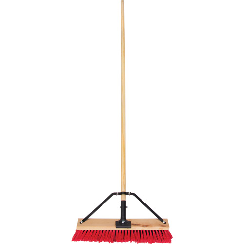 Push Broom with Braced Handle, 18", Medium, PVC Bristles Equipment World