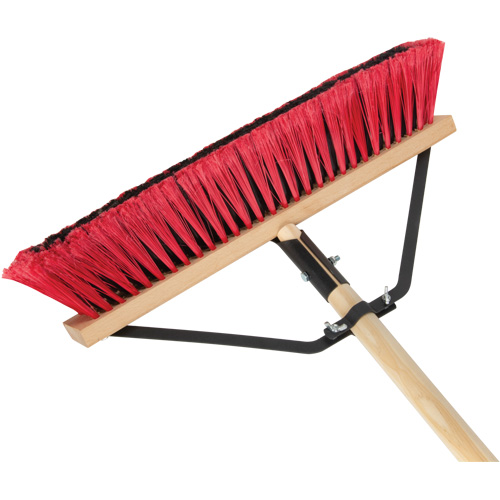 Push Broom with Braced Handle, 18", Medium, PVC Bristles Equipment World