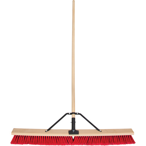 Push Broom with Braced Handle, 36", Medium, PVC Bristles Equipment World