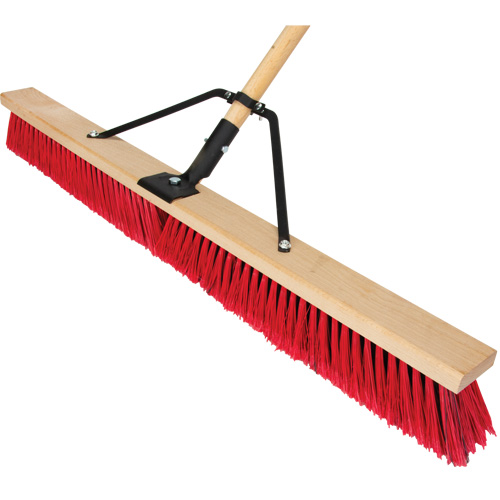 Push Broom with Braced Handle, 36", Medium, PVC Bristles Equipment World