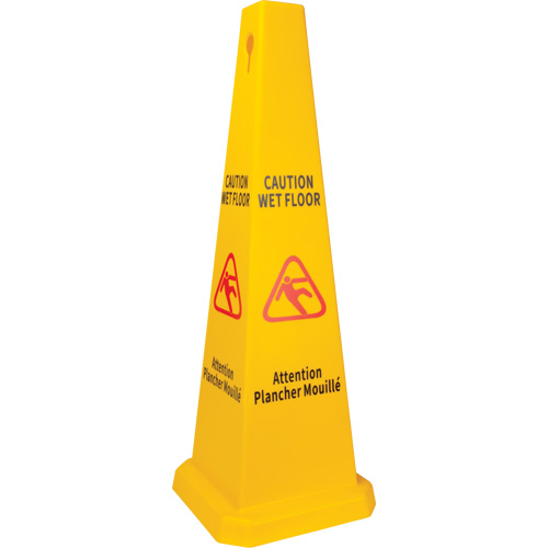 Wet Floor Safety Cone, Bilingual with Pictogram Equipment World