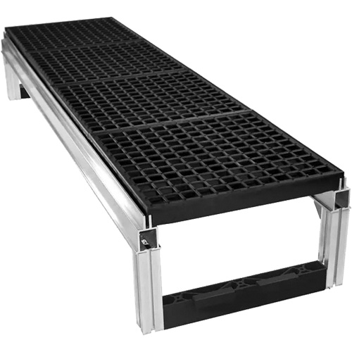 FOUNDATION Open Drainage Modular Aluminum Work Platform Kit, 36" W x 72" D, 400 lbs. Capacity, All-Welded Equipment World