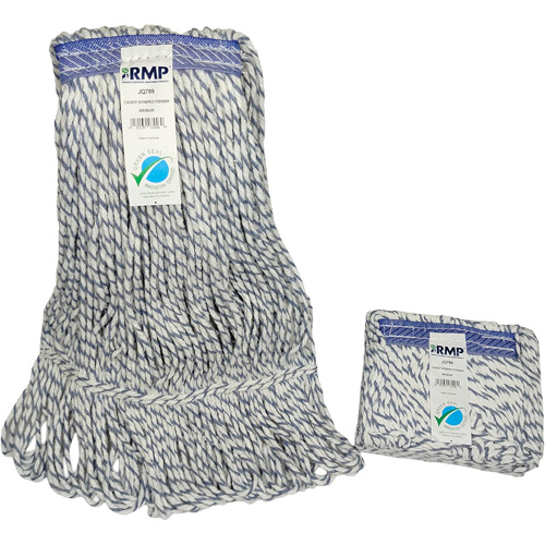 Candy-Striped Mop Head, Floor Finishing, Synthetic, Loop Style Equipment World