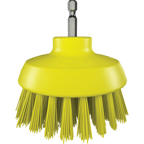 HyDrive Round Drill Brush, Extra Stiff Bristles, 3-1/10" Long, Yellow Equipment World