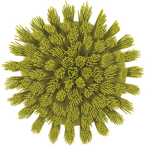 HyDrive Round Drill Brush, Extra Stiff Bristles, 3-1/10" Long, Yellow Equipment World