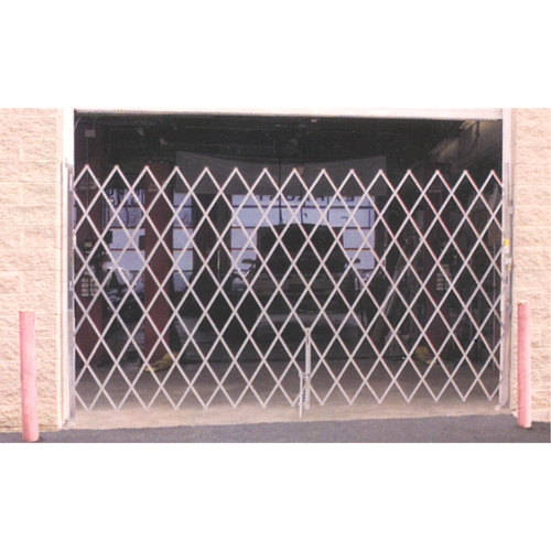 Galvanized Folding Security Gates, Fixed Single Folding, 4' L x 6' H Expanded Equipment World