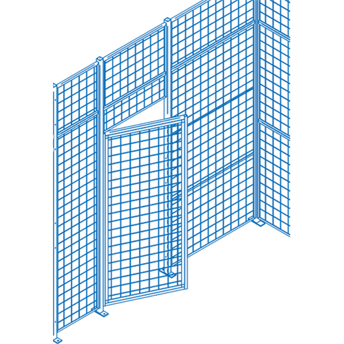 Wire Mesh Partition Components - Swing Doors, 4' W x 7' H Equipment World