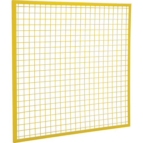 Wire Mesh Partition Components - Panels, 4' H x 4' W, Yellow Equipment World