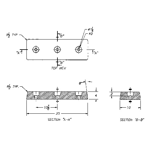 Molded Rubber Dock Guards, Rubber, 30" W x 4" D x 10" H Equipment World