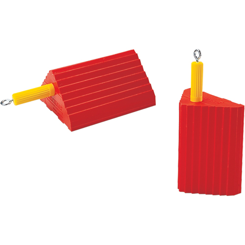 General Purpose Wheel Chocks, Polyurethane, Orange, 10" W x 8-1/2" D x 5" H Equipment World