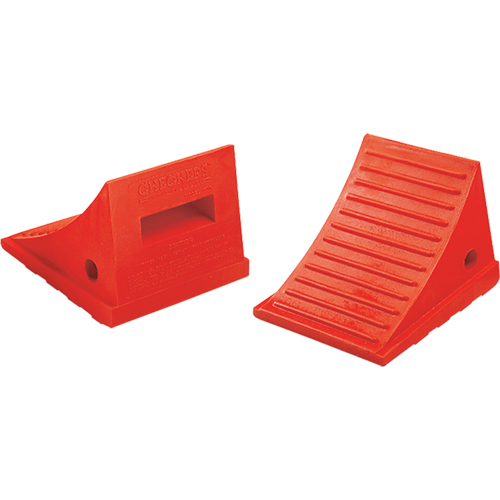 Cales-roue pour usage g&eacute;n&eacute;ral, Polyur&eacute;thane, Orange, 7-1/2" la x 8-1/2" p x 6-1/4" h Equipment World