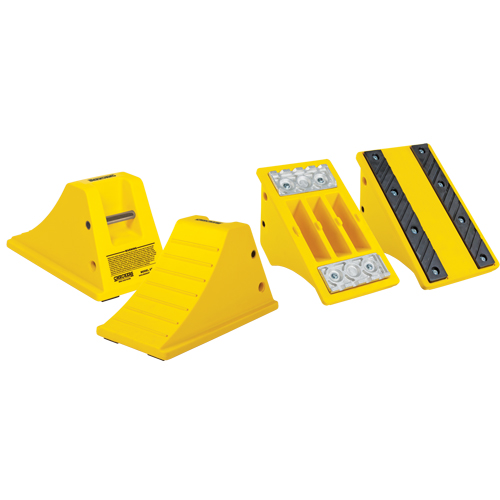 All-Terrain Heavy-Duty Wheel Chocks, Polyurethane, Safety Yellow, 11-1/4" W x 21" D x 12-1/4" H Equipment World