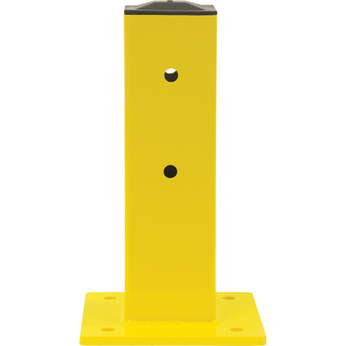 Single Guard Rail Post, Steel, 5" L x 17" H, Safety Yellow Equipment World