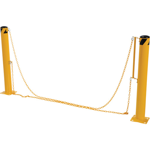 Dock Chain Barrier Bollard System, Steel, 42" H x 6-5/8" W, Yellow Equipment World