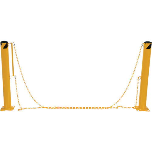 Dock Chain Barrier Bollard System, Steel, 42" H x 6-5/8" W, Yellow Equipment World