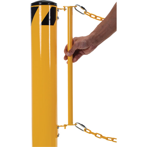 Dock Chain Barrier Bollard System, Steel, 42" H x 6-5/8" W, Yellow Equipment World