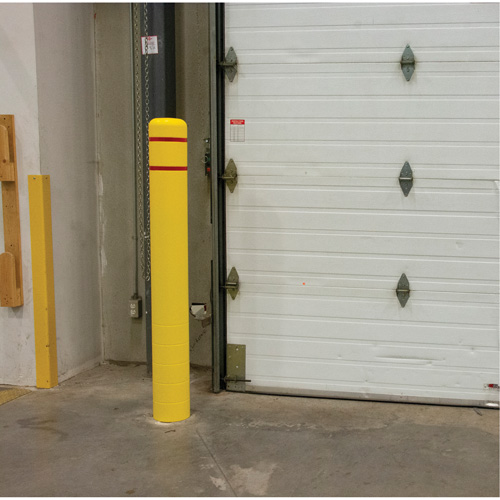 Polyethylene Bollard Cover, 4-1/2" Dia. x 52" L, Red/Yellow Equipment World