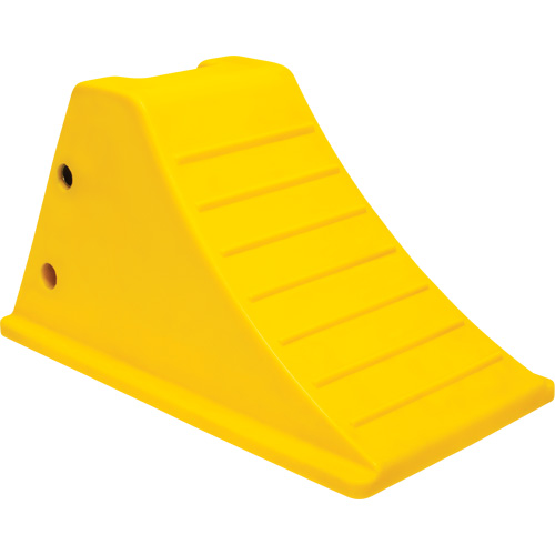 Wheel Chocks with Aluminum Tread, Polyurethane, Safety Yellow, 11-1/4" W x 21" D x 12-1/4" H Equipment World