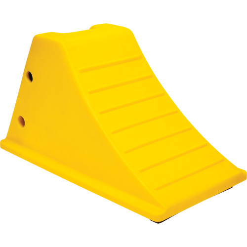 Wheel Chocks with Rubber Tread, Polyurethane, Yellow, 11-1/4" W x 21" D x 12-1/4" H Equipment World