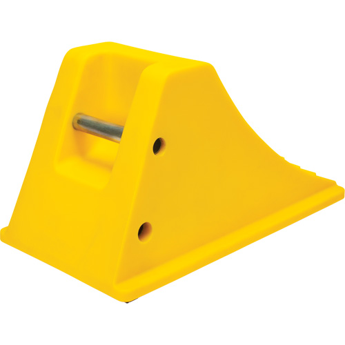 Wheel Chocks with Rubber Tread, Polyurethane, Yellow, 11-1/4" W x 21" D x 12-1/4" H Equipment World