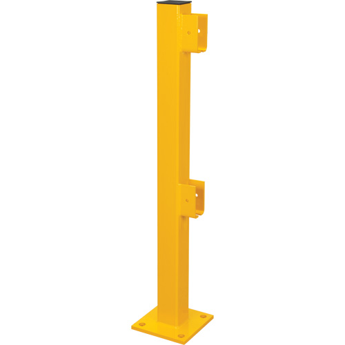 End Post for Light-Duty Guard Rails, Steel, 42" H, Safety Yellow Equipment World