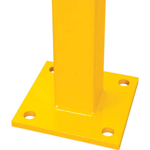 End Post for Light-Duty Guard Rails, Steel, 42" H, Safety Yellow Equipment World