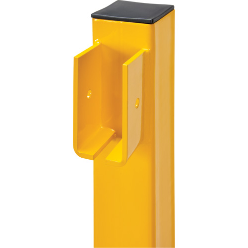 End Post for Light-Duty Guard Rails, Steel, 42" H, Safety Yellow Equipment World