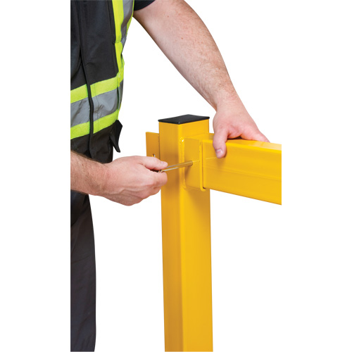 End Post for Light-Duty Guard Rails, Steel, 42" H, Safety Yellow Equipment World
