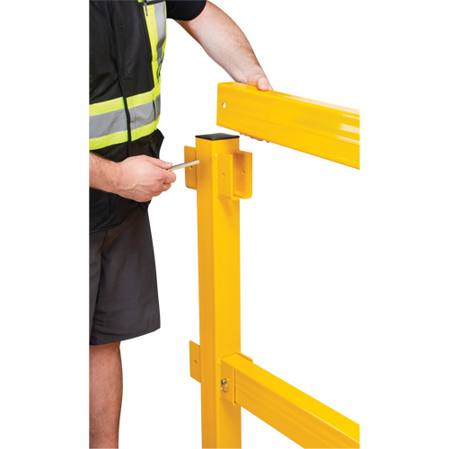 End Post for Light-Duty Guard Rails, Steel, 42" H, Safety Yellow Equipment World
