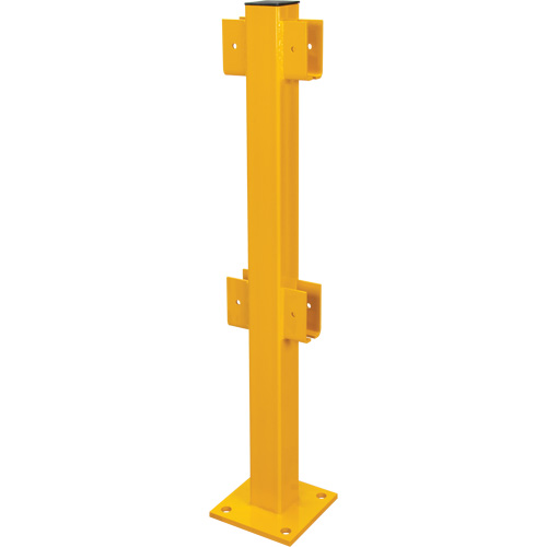 In-Line Post for Light-Duty Guard Rails, Steel, 42" H, Safety Yellow Equipment World