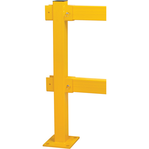 In-Line Post for Light-Duty Guard Rails, Steel, 42" H, Safety Yellow Equipment World