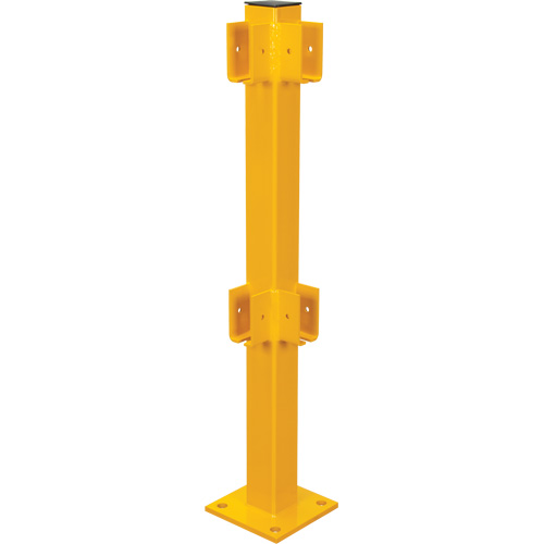 Corner Post for Light-Duty Guard Rails, Steel, 42" H, Safety Yellow Equipment World