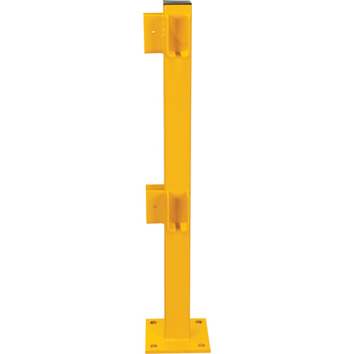 Corner Post for Light-Duty Guard Rails, Steel, 42" H, Safety Yellow Equipment World