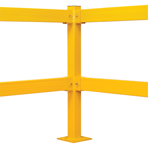 Corner Post for Light-Duty Guard Rails, Steel, 42" H, Safety Yellow Equipment World