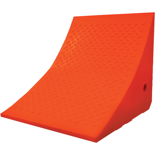 70 Ton Large Equipment Wheel Chock, Urethane, Orange Equipment World
