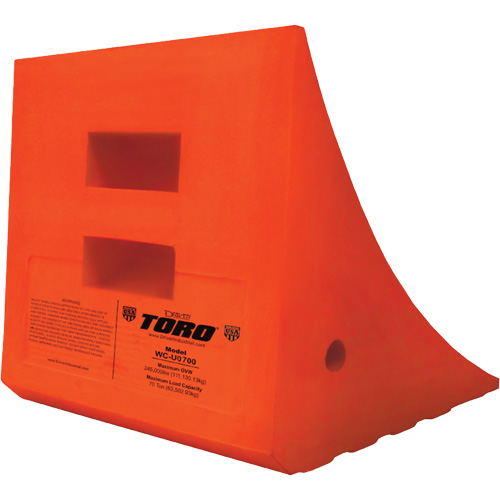 70 Ton Large Equipment Wheel Chock, Urethane, Orange Equipment World