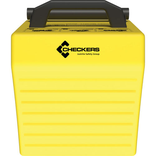 Cale de roue ultra-robuste pour l'exploitation mini&egrave;re Checkers Safety, PEHD, Jaune, 14-1/2" la x 17-1/2" p x 16" h Equipment World