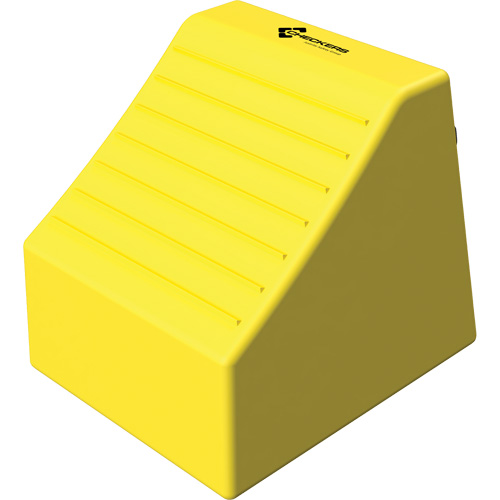 Cale de roue ultra-robuste pour l'exploitation mini&egrave;re Checkers Safety sans support, PEHD, Jaune, 14-1/2" la x 17-1/2" p x 16" h Equipment World