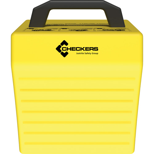 Cale de roue ultra-robuste pour l'exploitation mini&egrave;re Checkers Safety sans support, PEHD, Jaune, 14-1/2" la x 17-1/2" p x 16" h Equipment World