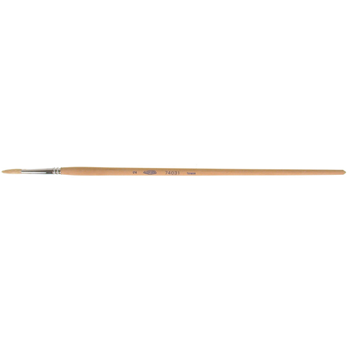 Pure White Bristle Round Marking Paint Brush, 5/32" Brush Width, White China, Wood Handle Equipment World