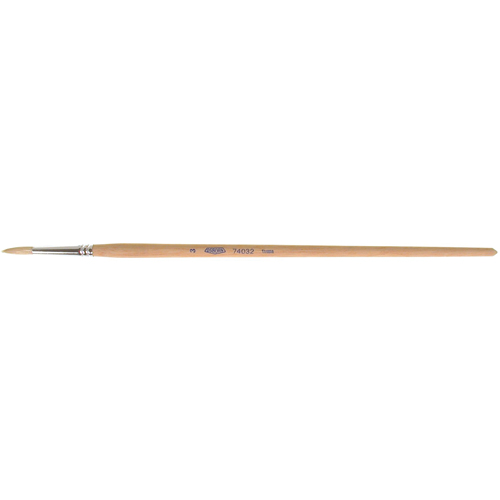 Pure White Bristle Round Marking Paint Brush, 3/16" Brush Width, White China, Wood Handle Equipment World
