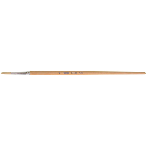 Pure White Bristle Round Marking Paint Brush, 7/32" Brush Width, White China, Wood Handle Equipment World