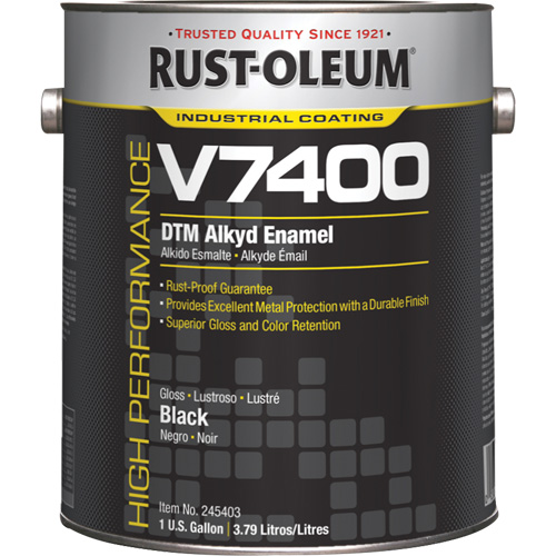 High-Performance V7400 System 340 VOC DTM Alkyd Enamel, Black, High-Gloss, Gallon Equipment World