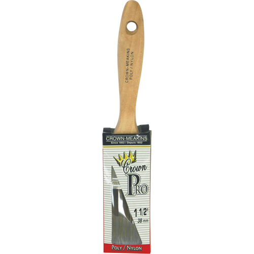 Straight Pro Paint Brush, Poly/Nylon, Wood Handle, 1-1/2" Width Equipment World